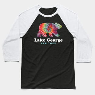 Lake George NY Bear Tie Dye New York Vacation Baseball T-Shirt